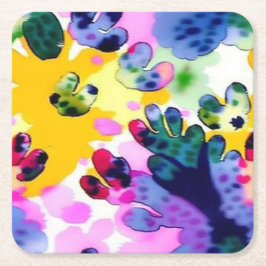 Kleurrijk levendig ontwerp kartonnen onderzetters