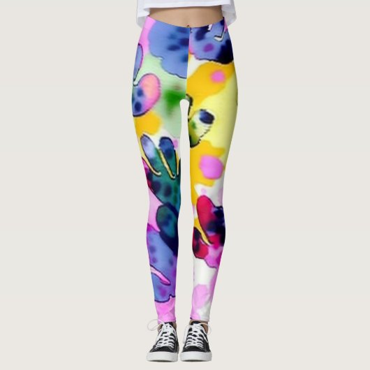 Kleurrijk levendig ontwerp leggings (Voorkant)