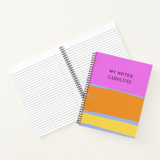 Kleurrijk levendig ontwerp personaliseer tekst notitieboek (Binnen)