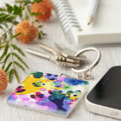 Kleurrijk levendig ontwerp sleutelhanger (Voorkant Rechts)