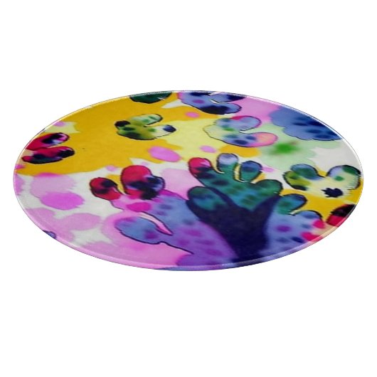 Kleurrijk levendig ontwerp snijplank (Hoek)