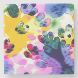 Kleurrijk levendig ontwerp stenen onderzetter