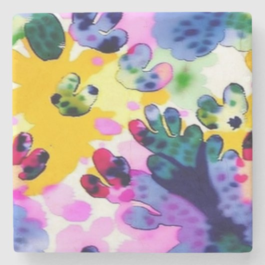 Kleurrijk levendig ontwerp stenen onderzetter (Voorkant)