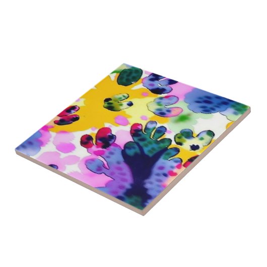 Kleurrijk levendig ontwerp tegeltje (Zijkant)