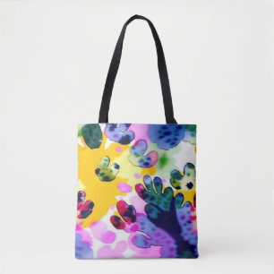 Kleurrijk levendig ontwerp tote bag