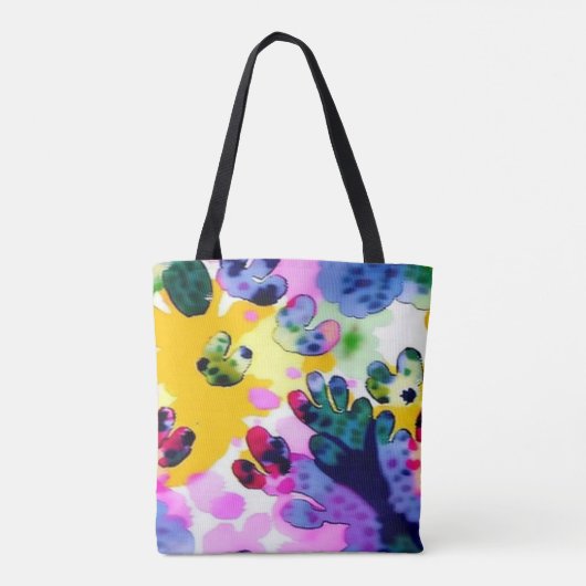 Kleurrijk levendig ontwerp tote bag (Achterkant)