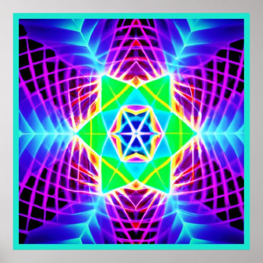 Kleurrijk levendig patroon poster (Voorkant)