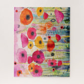 Kleurrijk Levendig Poppy Bloemveld Bloemig Legpuzzel (Verticaal)