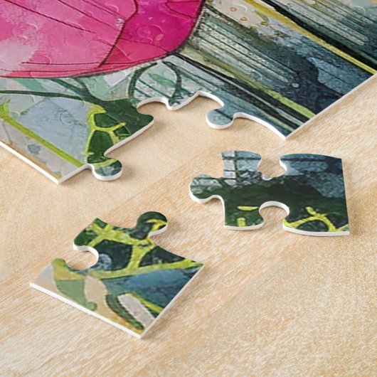 Kleurrijk Levendig Poppy Bloemveld Bloemig Legpuzzel (Zijkant)