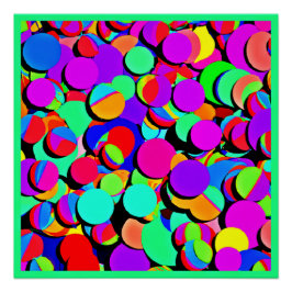 Kleurrijk Levendig Retro Revival Patroon Perfect Poster