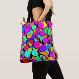 Kleurrijk Levendig Retro Revival Patroon Tote Bag