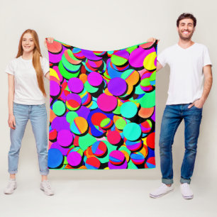 Kleurrijk levendig revival patroon fleece deken