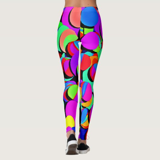Kleurrijk levendig revival patroon leggings (Achterkant)