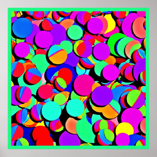 Kleurrijk levendig revival patroon poster (Voorkant)