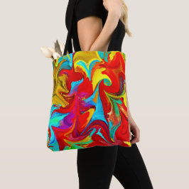 Kleurrijk Levensecht Abstract Patroon Tote Bag