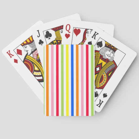 Kleurrijk Levensecht Strepenpatroon Ontwerp Pokerkaarten (Achterkant)