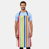 Kleurrijk Levensecht Strepenpatroon Ontwerp  Schort (Gedragen)