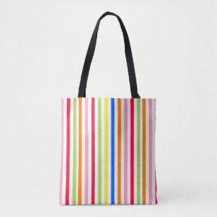 Kleurrijk Levensecht Strepenpatroon Ontwerp  Tote Bag