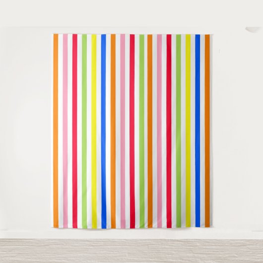 Kleurrijk Levensecht Strepenpatroon Ontwerp Wandkleed (Voorkant)