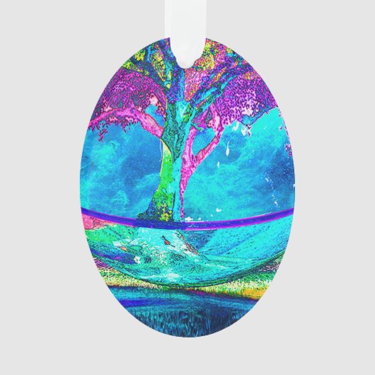 Kleurrijk levenskunstwerk van Amelia Carrie Ornament (voorkant)