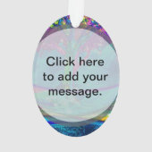 Kleurrijk levenskunstwerk van Amelia Carrie Ornament (achterkant)