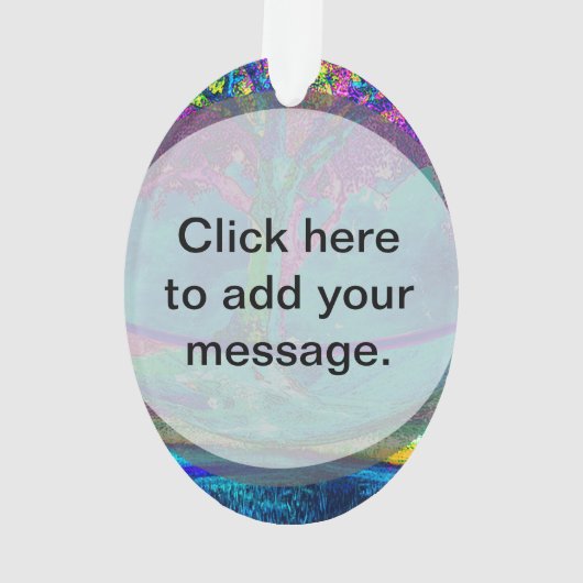 Kleurrijk levenskunstwerk van Amelia Carrie Ornament (achterkant)