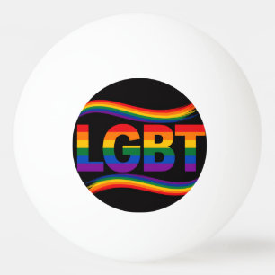 Kleurrijk LGBTQ+ Pride Regenboog Hart Ontwerp Pingpongbal
