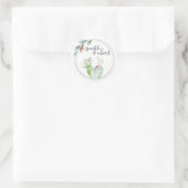 Kleurrijk licht en cactus-envelop ronde sticker (Tas)