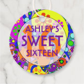 Kleurrijk Lief 16 Verjaardagsfeest Bedankjes Labels (Voorkant)