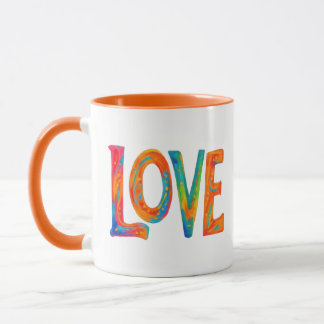 Kleurrijk liefdeswoord mok