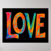 Kleurrijk liefdeswoord poster (Voorkant)