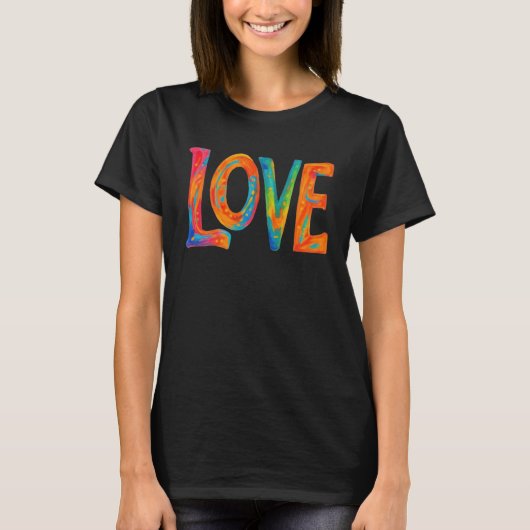 Kleurrijk liefdeswoord t-shirt (Voorkant)