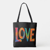 Kleurrijk liefdeswoord tote bag (Achterkant)