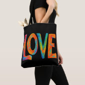 Kleurrijk liefdeswoord tote bag (Dichtbij)