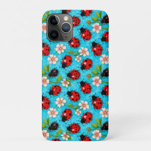 Kleurrijk Lieveheersbeestje Patroon met Bloemen Case-Mate iPhone Case