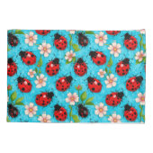 Kleurrijk lieveheersbeestjespatroon met bloemen kussensloop (Achterkant)