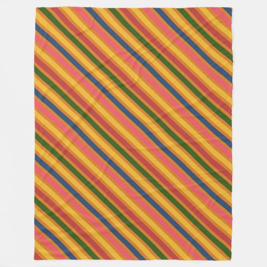 Kleurrijk lijnpatroon fleece deken (Voorkant)