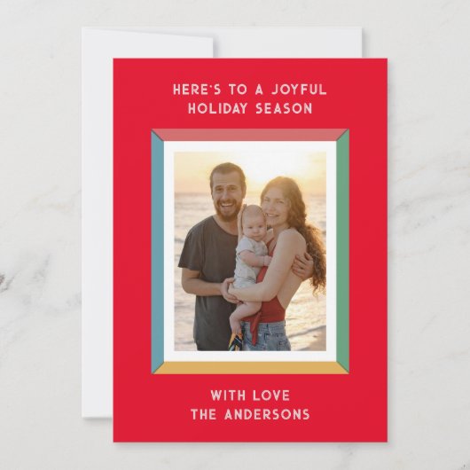 Kleurrijk Lijst met grote groeten Feestdagenkaart (Voorkant)