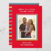 Kleurrijk Lijst met grote groeten Feestdagenkaart (Voorkant / Achterkant)