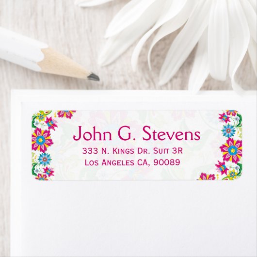 Kleurrijk Lijst van Retro Floral Etiket (Insitu)