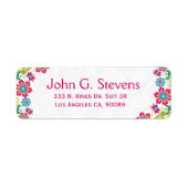 Kleurrijk Lijst van Retro Floral Etiket (Voorkant)