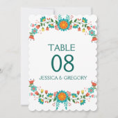 Kleurrijk Lijst van Retro Floral Kaart (Voorkant)