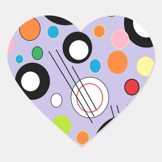 Kleurrijk Lila Hart Sticker (Voorkant)