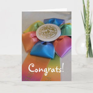 Kleurrijk lint, gefeliciteerd! kaart