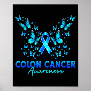 Kleurrijk lint voor colorectale darmkankerbewustzi poster