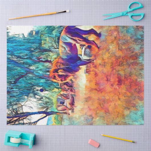 Kleurrijk Lion Sahara Decoupage Papier (Craft)