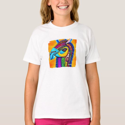 Kleurrijk Llama T-shirt (Voorkant)
