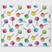 Kleurrijk lolly-patroon cadeaupapier (Vlak)