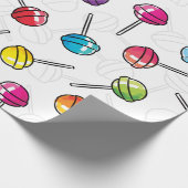 Kleurrijk lolly-patroon cadeaupapier (Hoek)