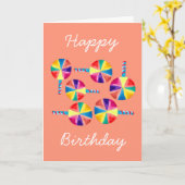 Kleurrijk lolly-patroon kaart (Gele Bloem)